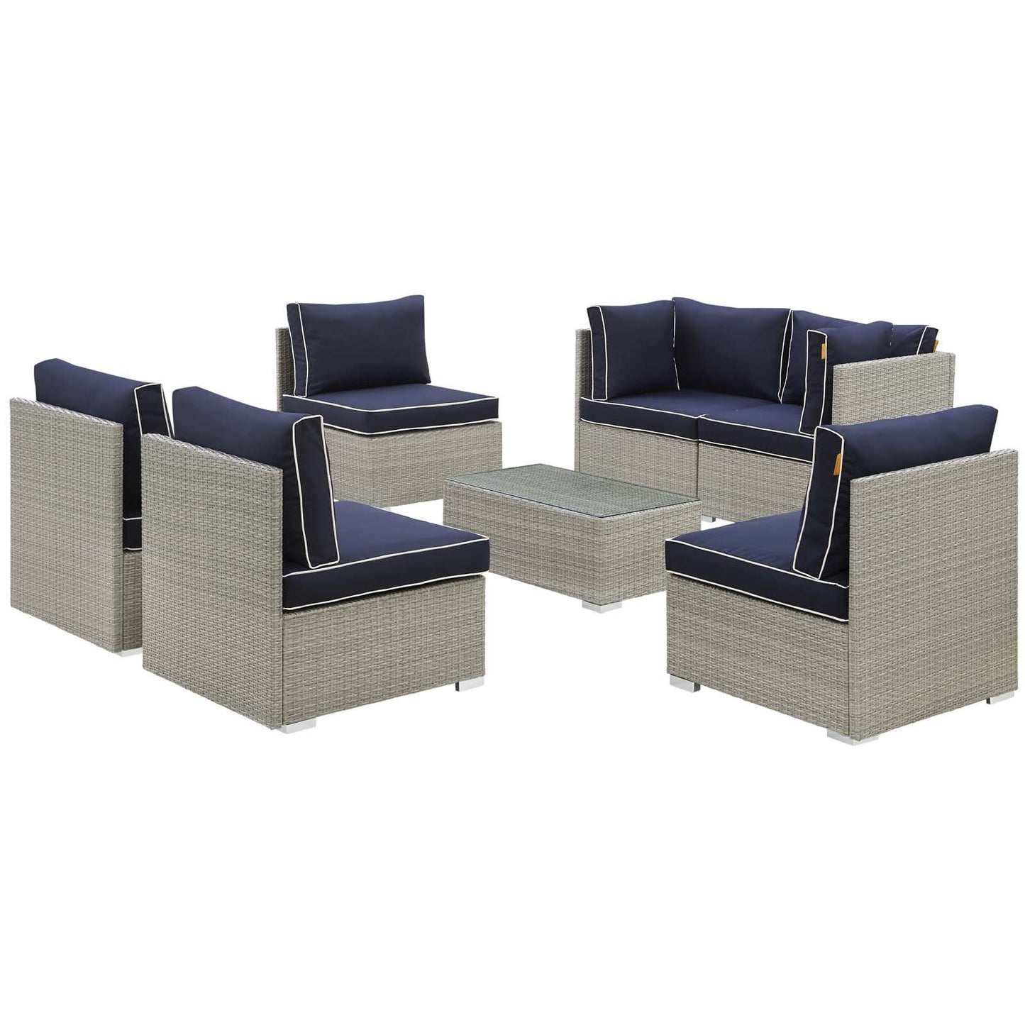 Modway Repose 7 Piece Outdoor Patio Sectional Set