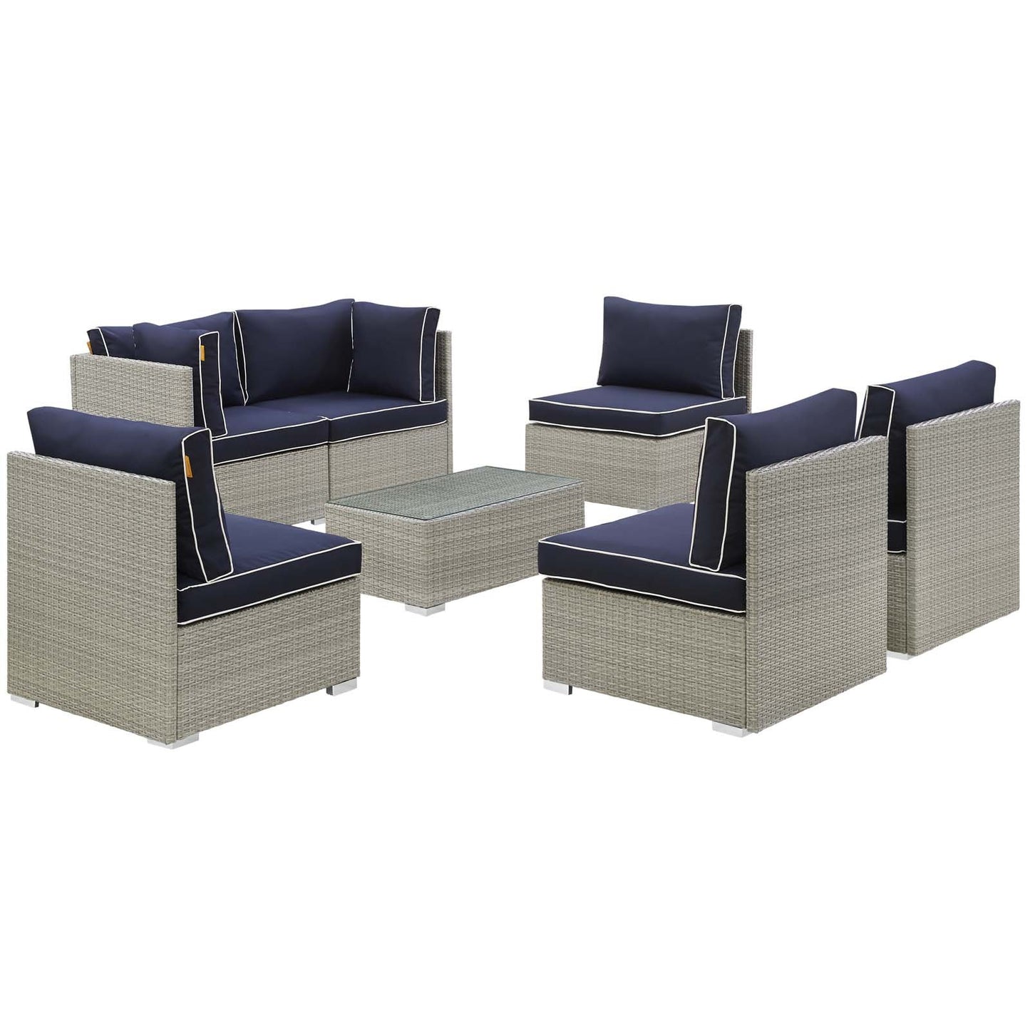 Modway Repose 7 Piece Outdoor Patio Sectional Set