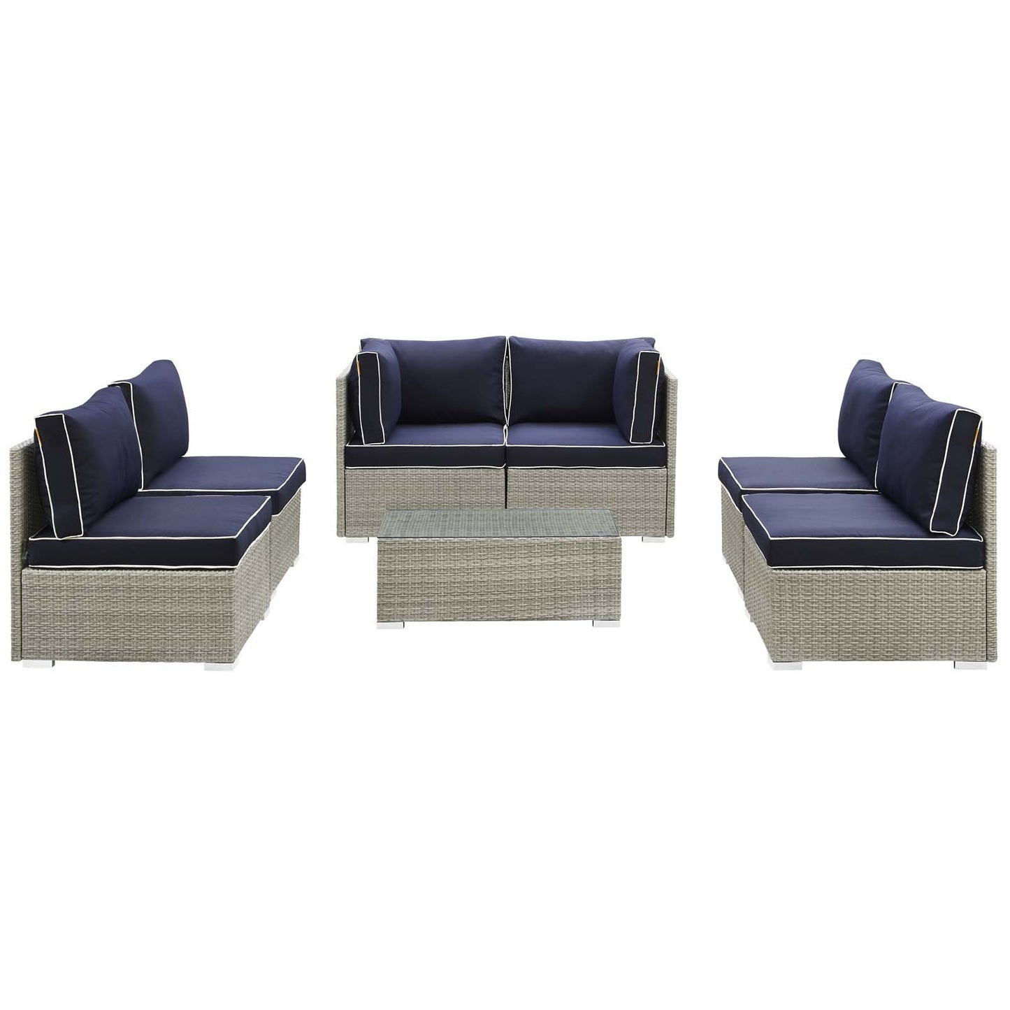 Modway Repose 7 Piece Outdoor Patio Sectional Set