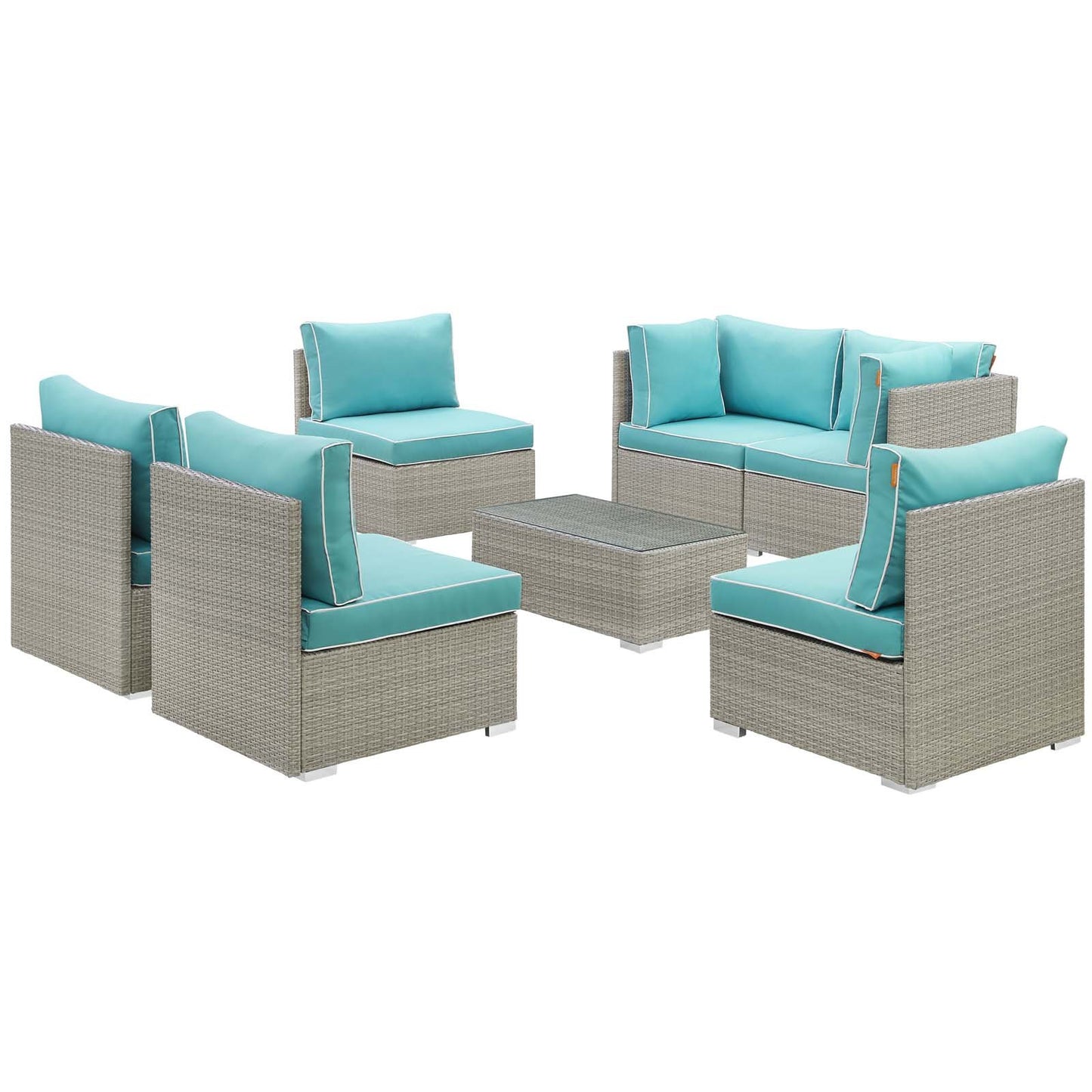 Modway Repose 7 Piece Outdoor Patio Sectional Set