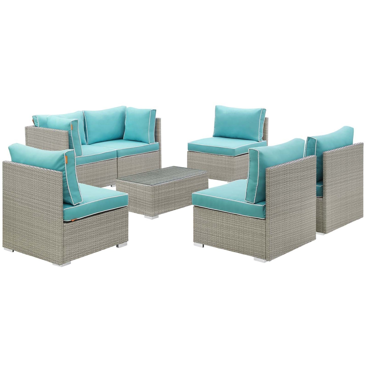 Modway Repose 7 Piece Outdoor Patio Sectional Set