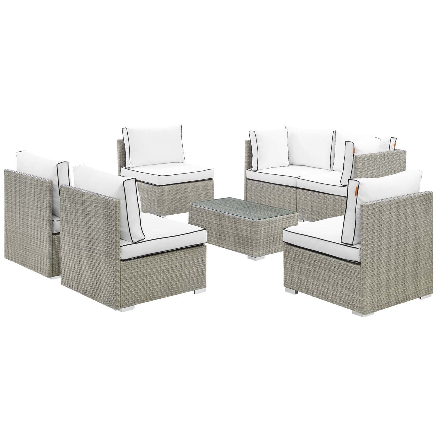 Modway Repose 7 Piece Outdoor Patio Sectional Set