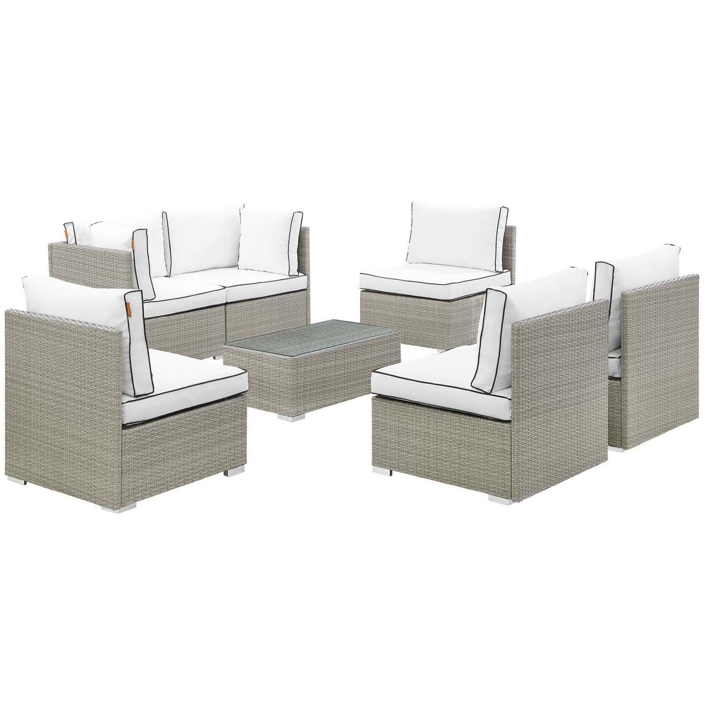 Modway Repose 7 Piece Outdoor Patio Sectional Set