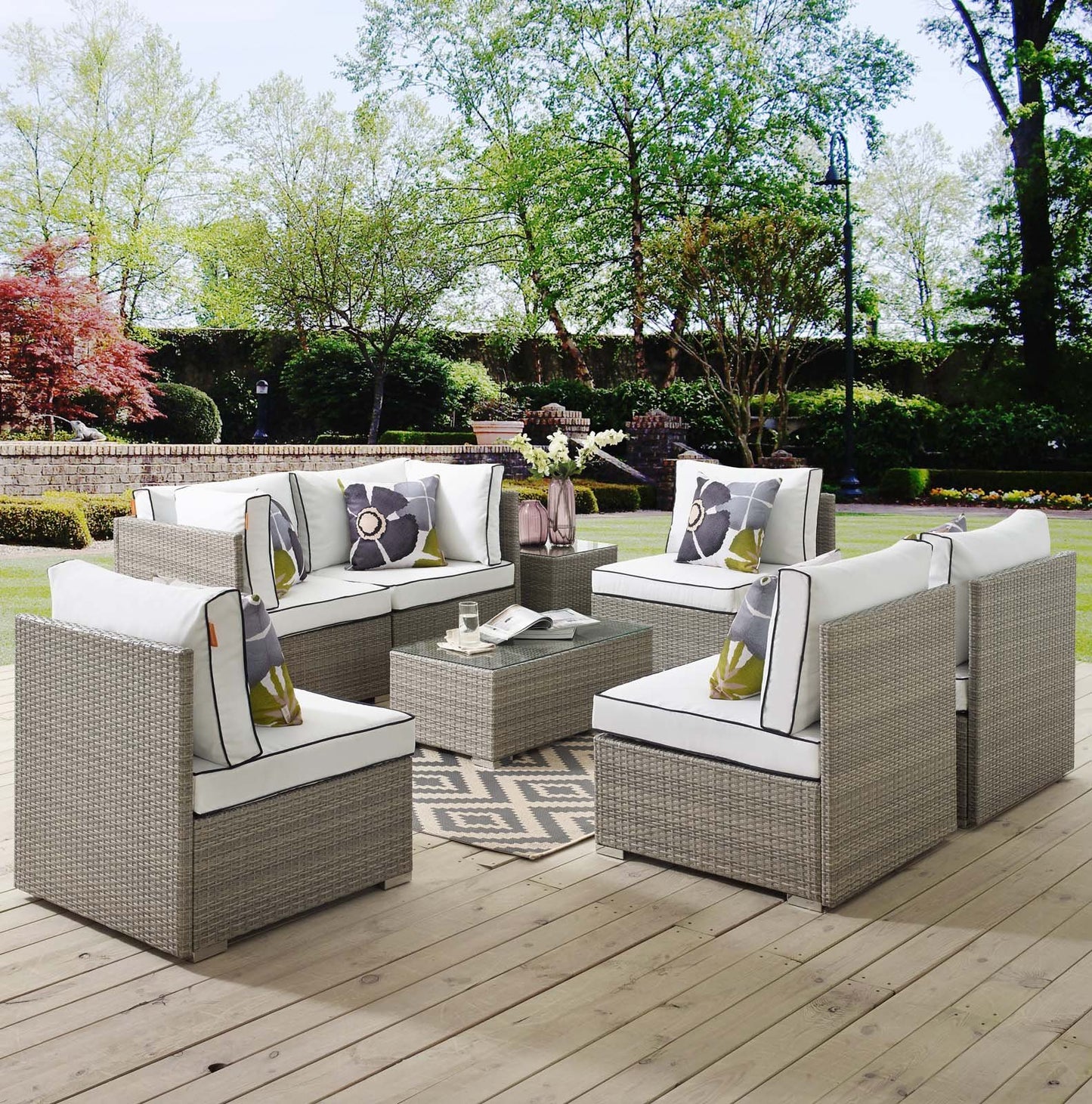 Modway Repose 7 Piece Outdoor Patio Sectional Set