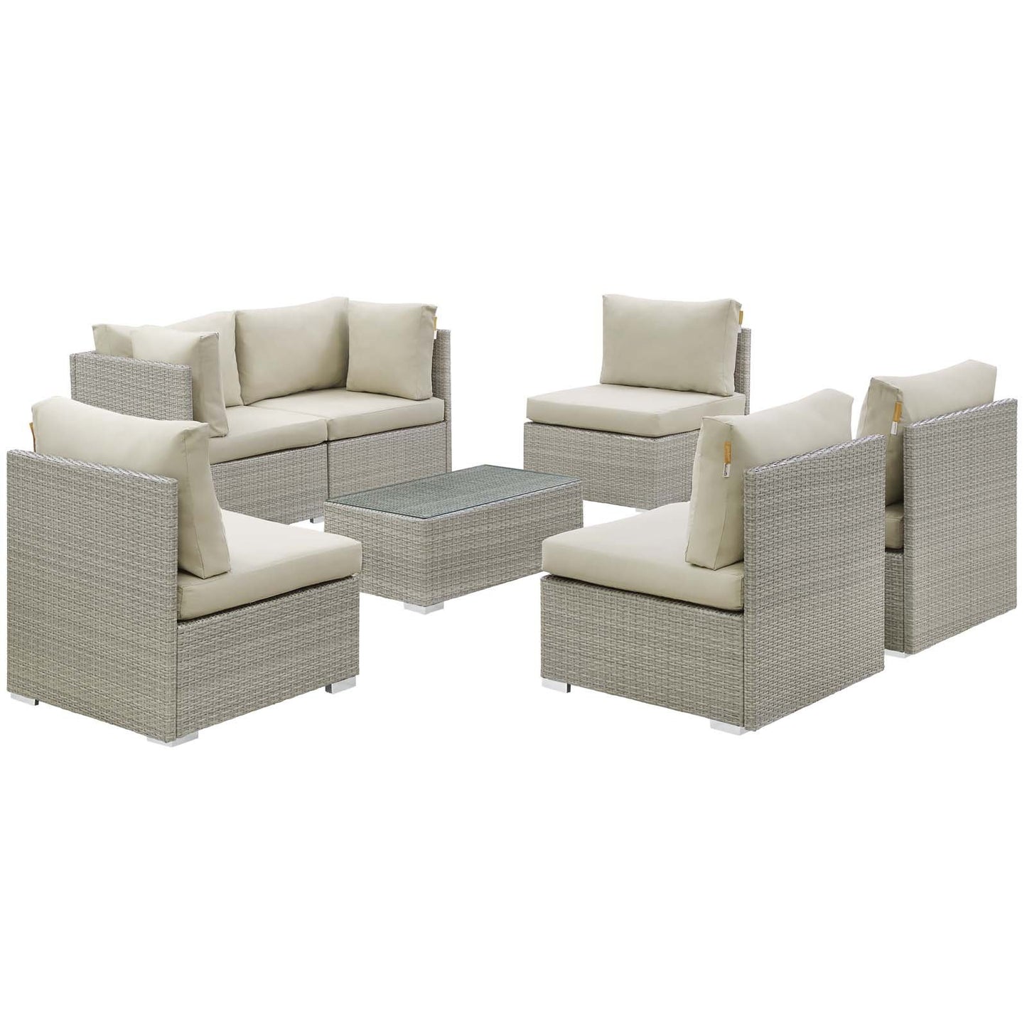 Modway Repose 7 Piece Outdoor Patio Sunbrella® Sectional Set