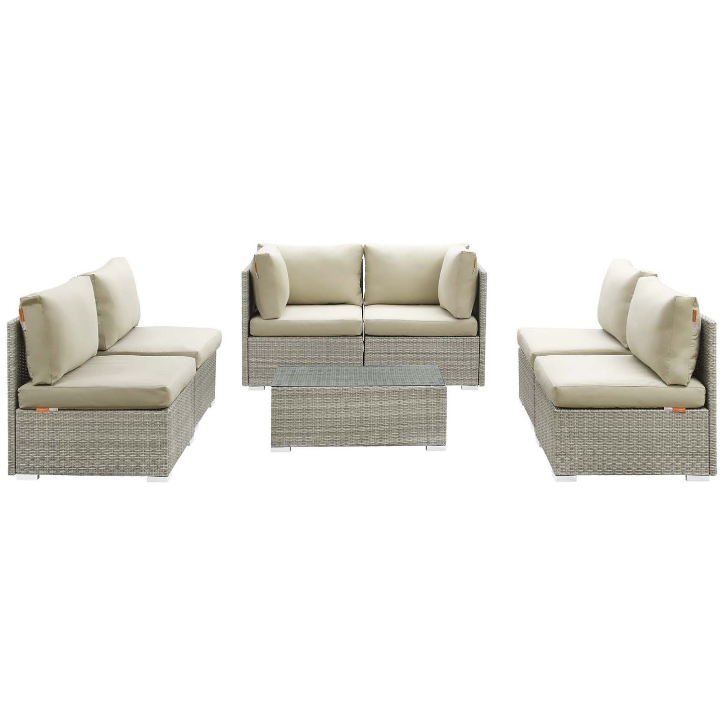 Modway Repose 7 Piece Outdoor Patio Sunbrella® Sectional Set