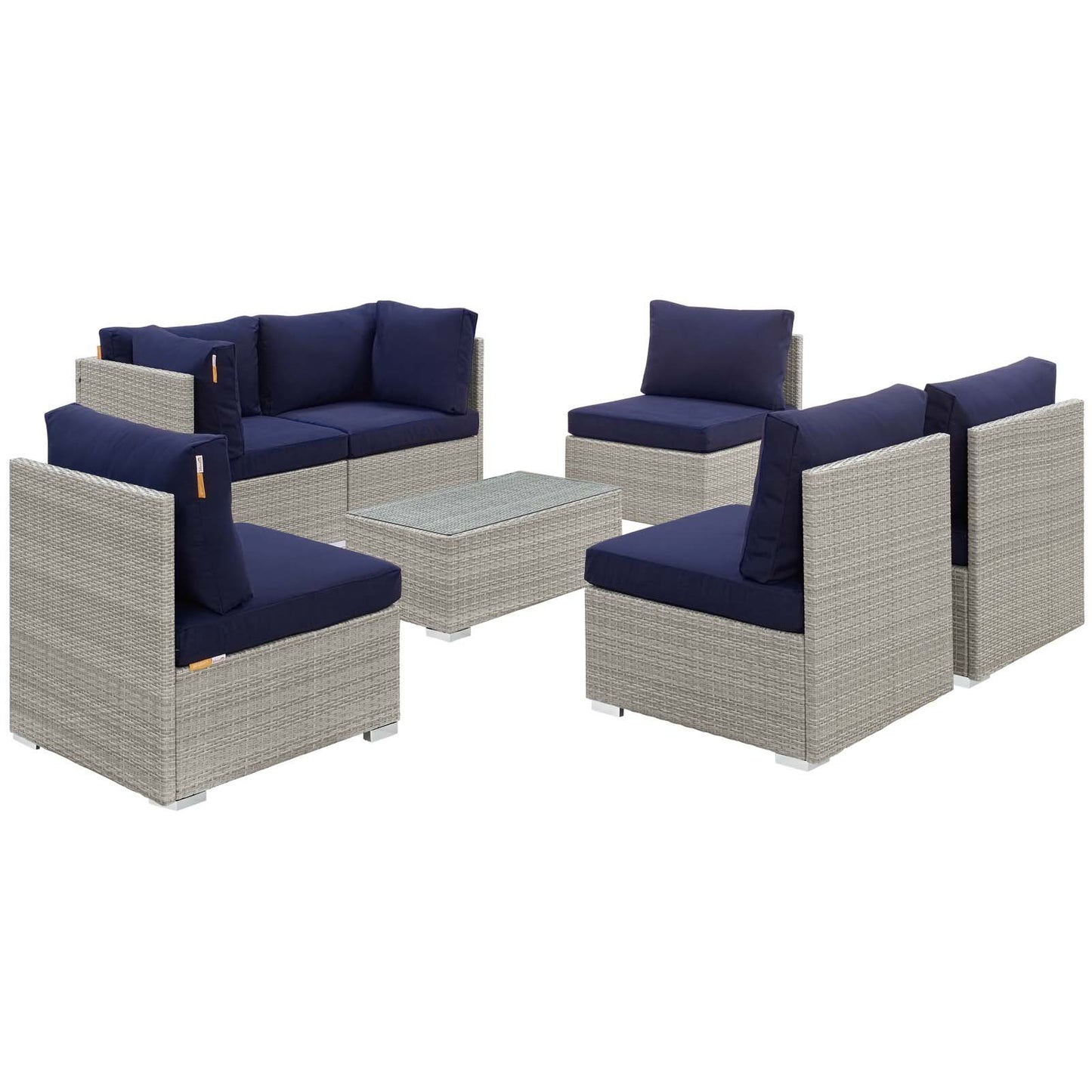 Modway Repose 7 Piece Outdoor Patio Sunbrella® Sectional Set