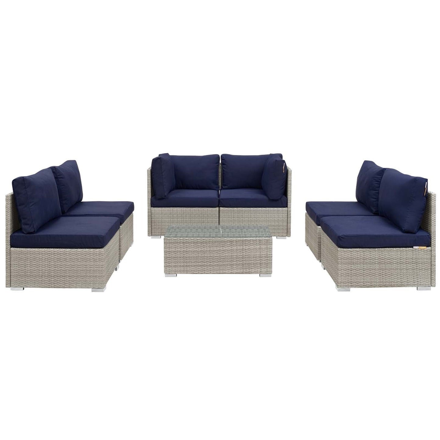 Modway Repose 7 Piece Outdoor Patio Sunbrella® Sectional Set