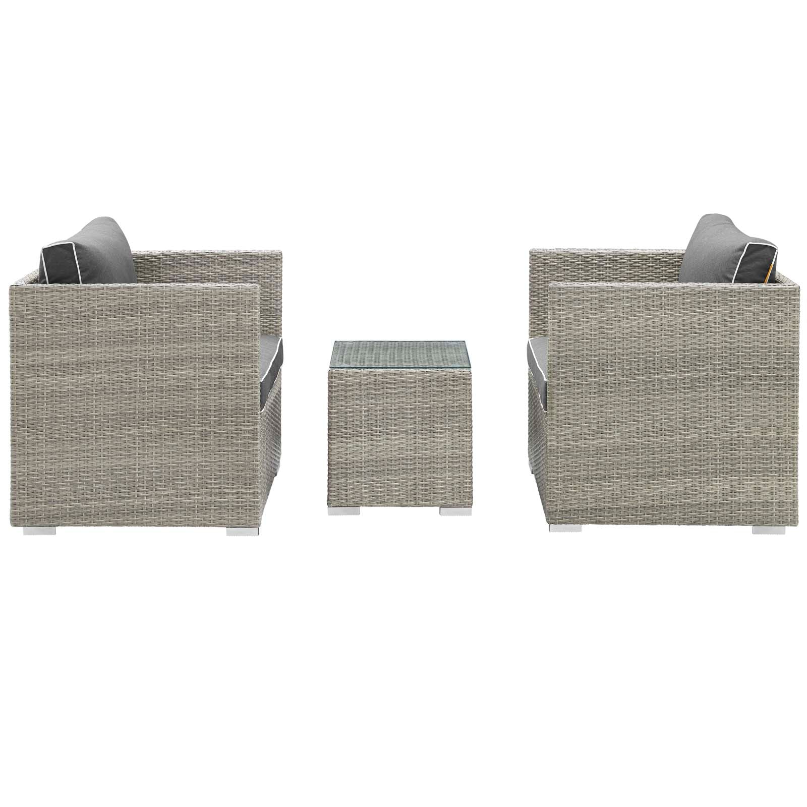 Repose 3 Piece Outdoor Patio Sectional Set By Modway - EEI-3006 | Outdoor Sofas, Loveseats & Sectionals | Modishstore - 3