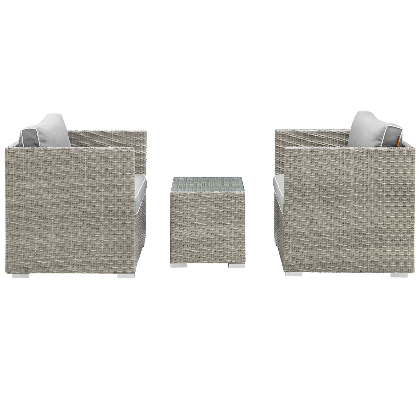 Repose 3 Piece Outdoor Patio Sectional Set By Modway - EEI-3006 | Outdoor Sofas, Loveseats & Sectionals | Modishstore - 9
