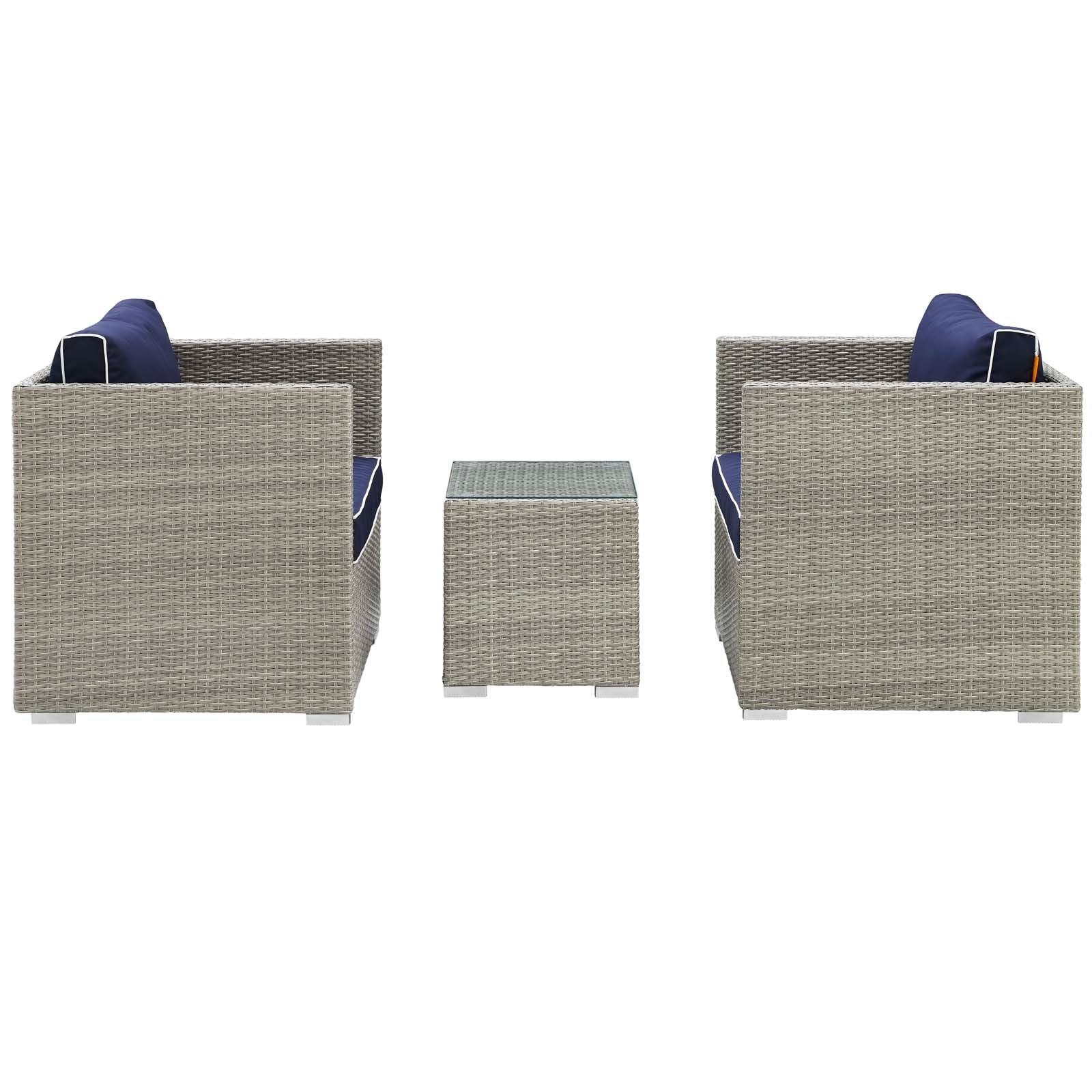 Repose 3 Piece Outdoor Patio Sectional Set By Modway - EEI-3006 | Outdoor Sofas, Loveseats & Sectionals | Modishstore - 15