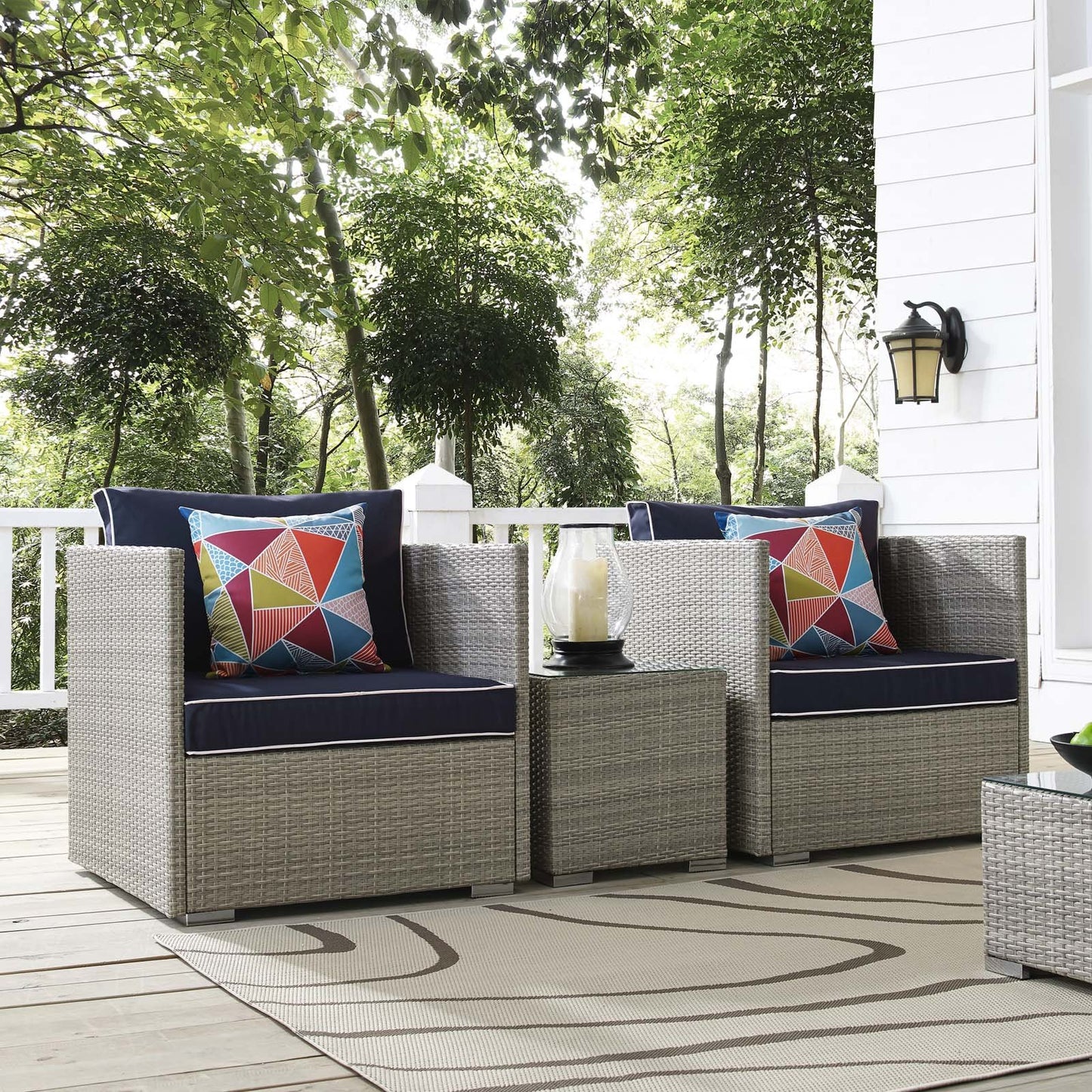 Modway Repose 3 Piece Outdoor Patio Sectional Set