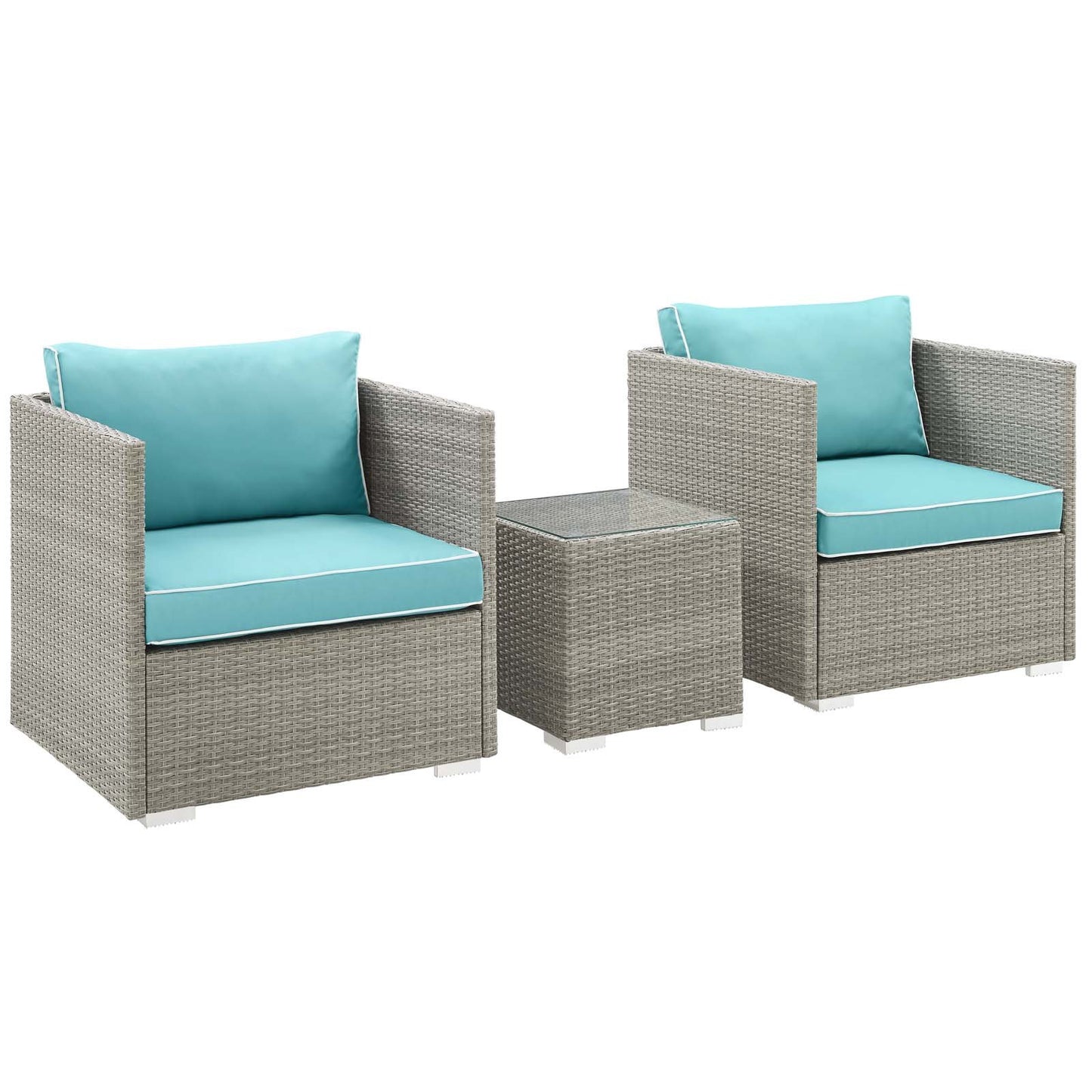 Modway Repose 3 Piece Outdoor Patio Sectional Set
