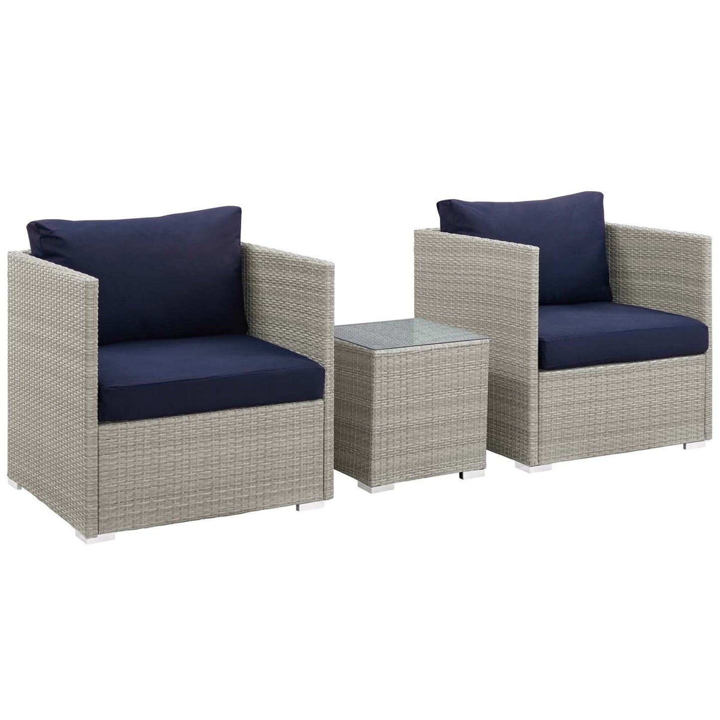 Modway Repose 3 Piece Outdoor Patio Sunbrella® Sectional Set