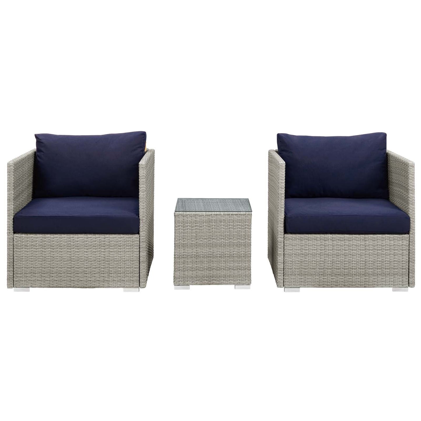 Modway Repose 3 Piece Outdoor Patio Sunbrella® Sectional Set