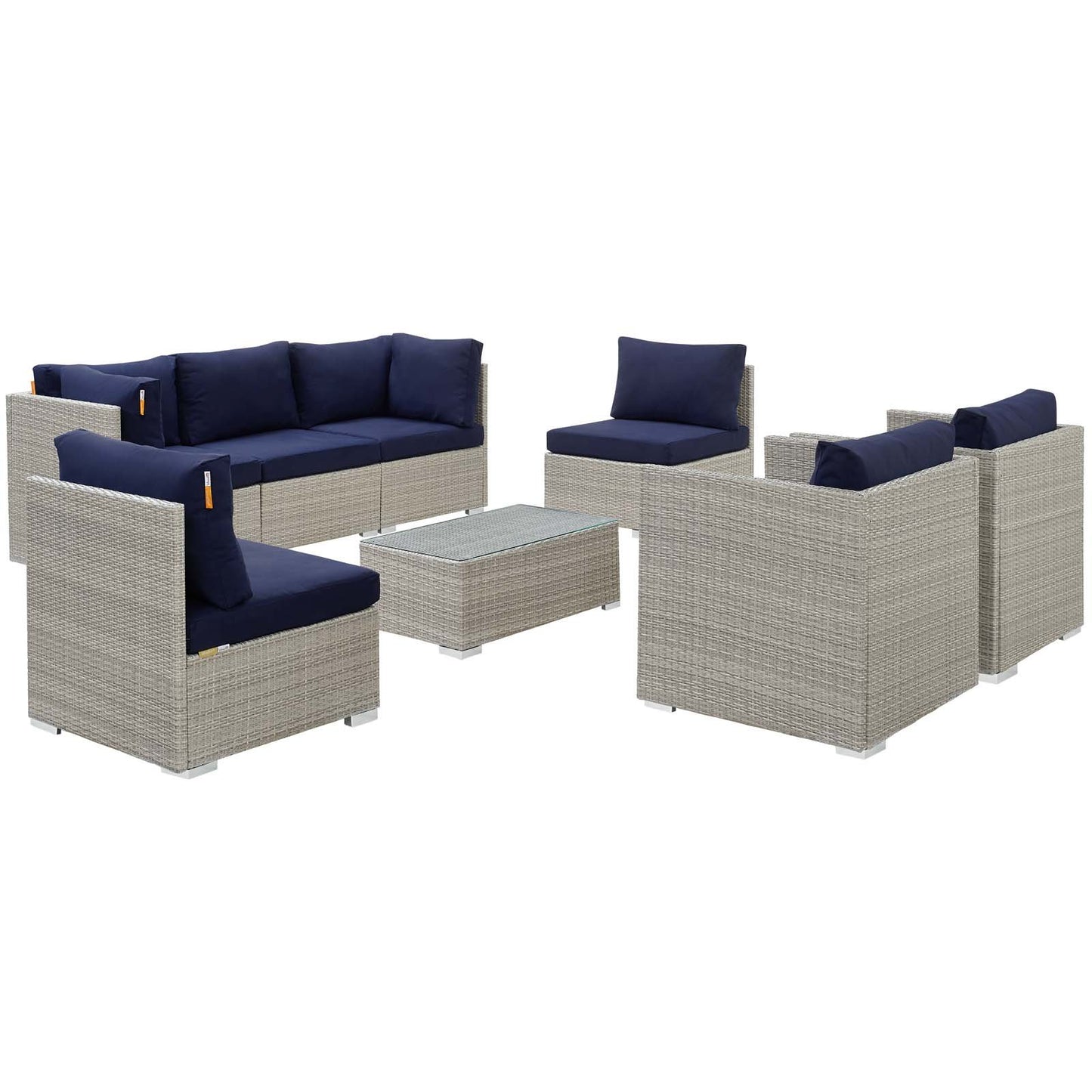 Modway Repose 8 Piece Outdoor Patio Sunbrella® Sectional Set