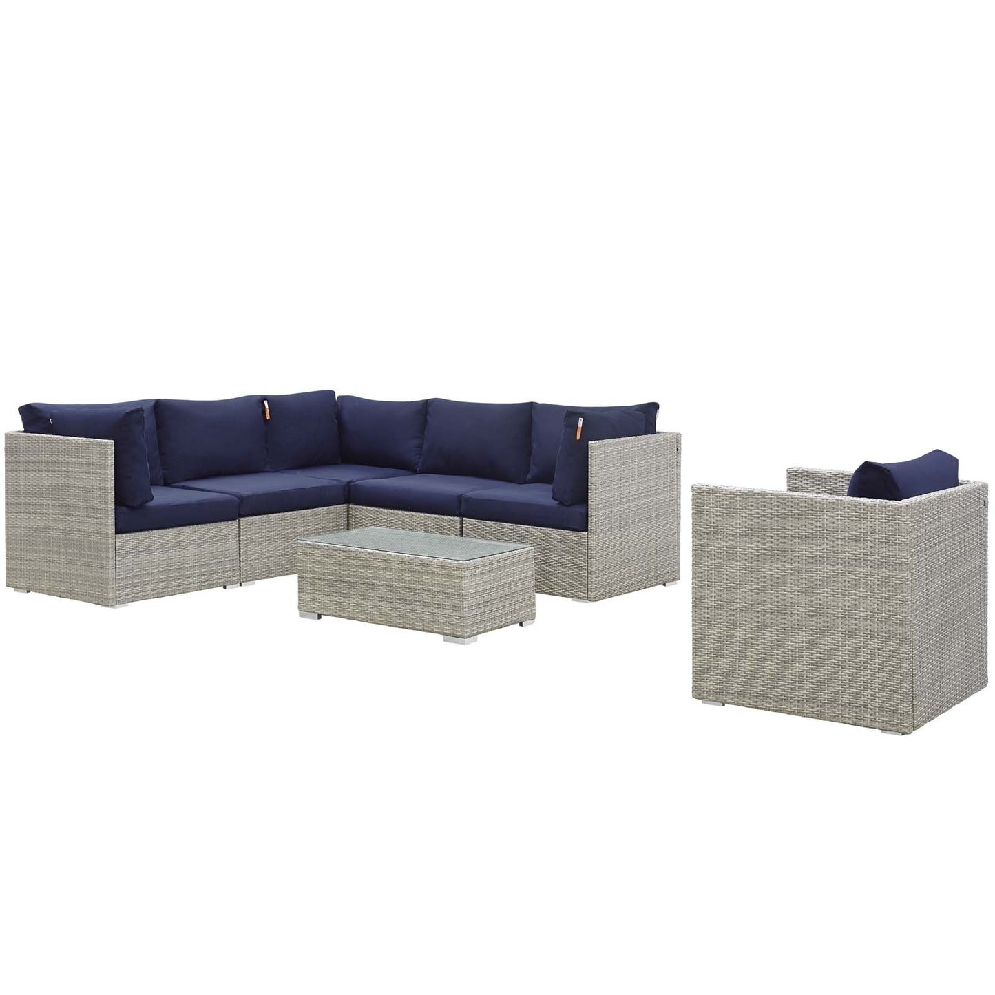 Modway Repose 7 Piece Outdoor Patio Sunbrella-EEI-3011