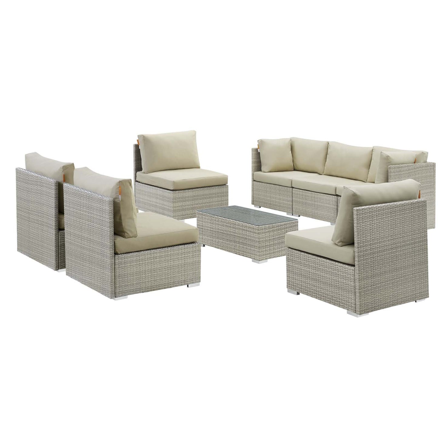 Modway Repose 8 Piece Outdoor Patio Sunbrella® Sectional Set