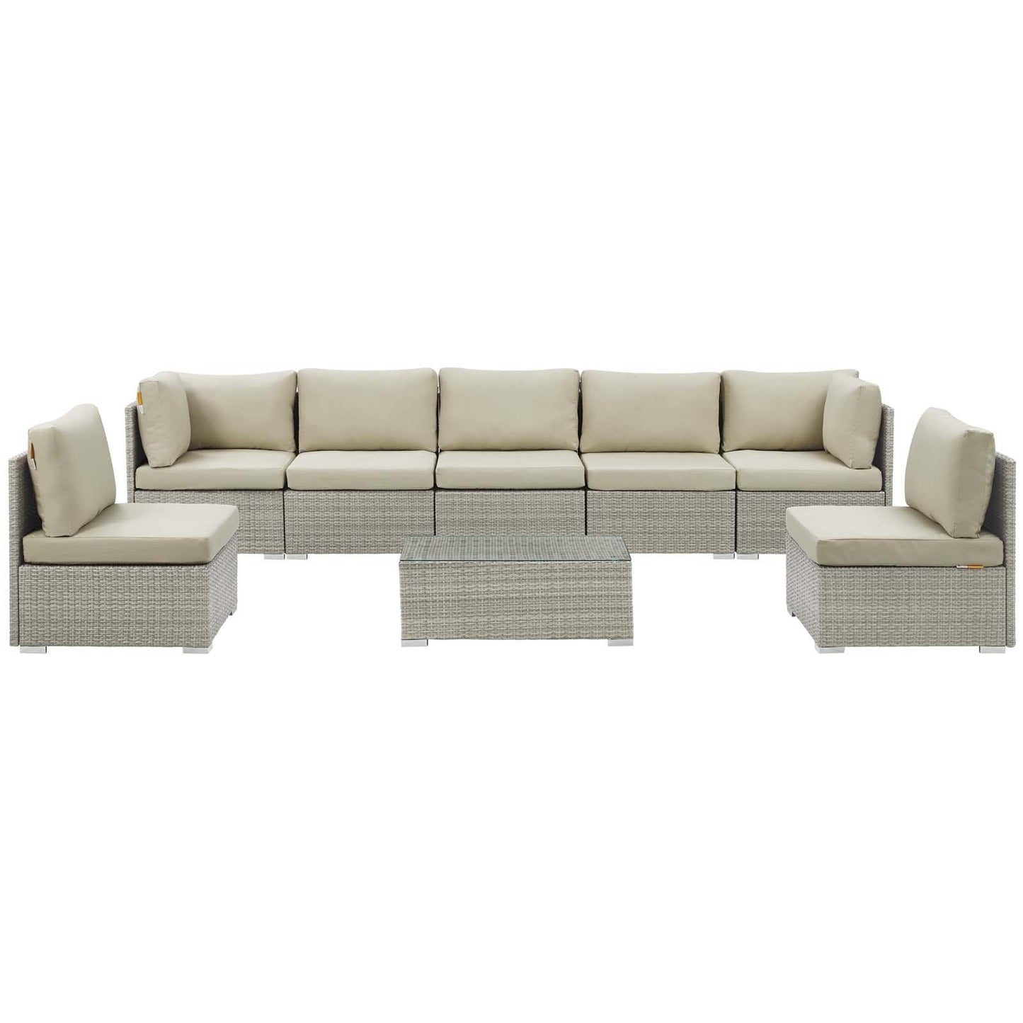 Modway Repose 8 Piece Outdoor Patio Sunbrella® Sectional Set