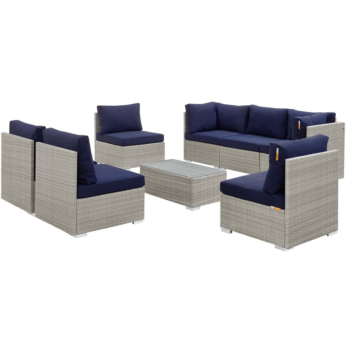 Modway Repose 8 Piece Outdoor Patio Sunbrella® Sectional Set