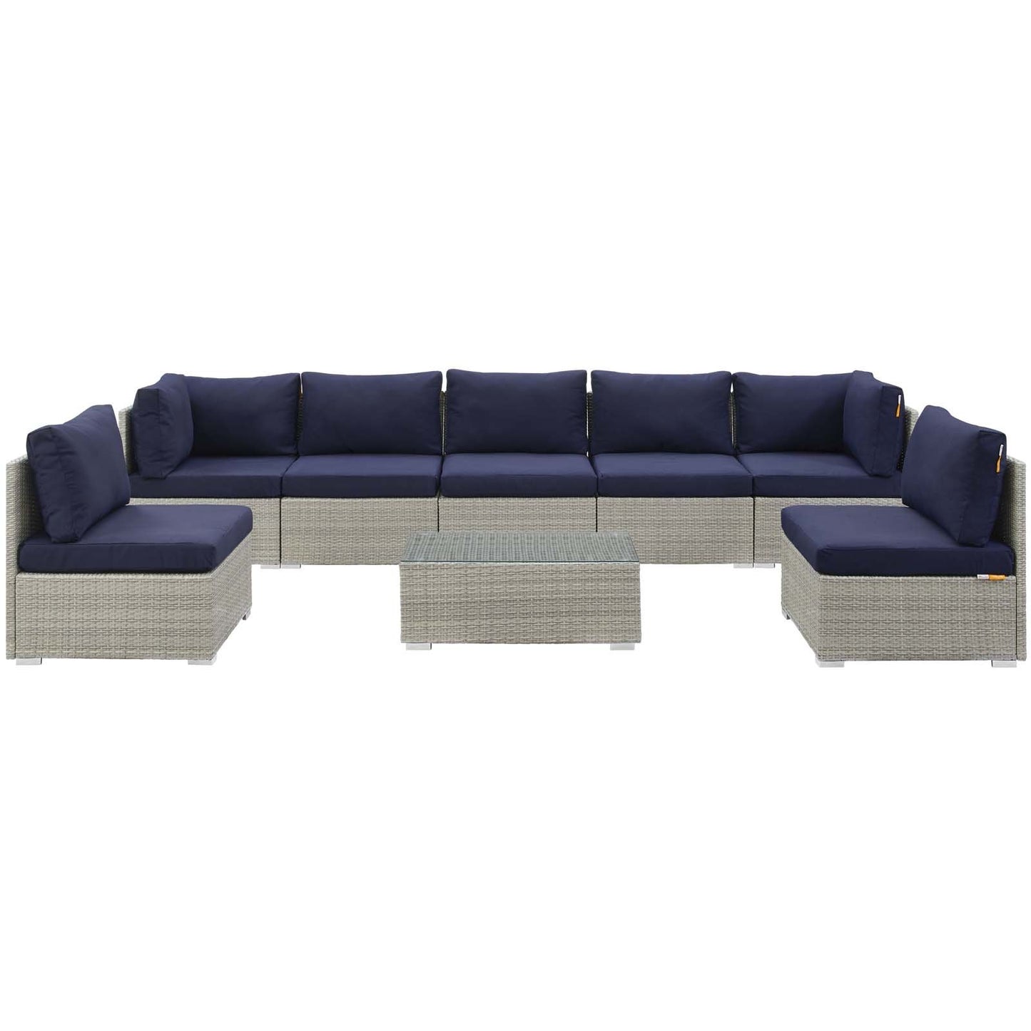 Modway Repose 8 Piece Outdoor Patio Sunbrella® Sectional Set