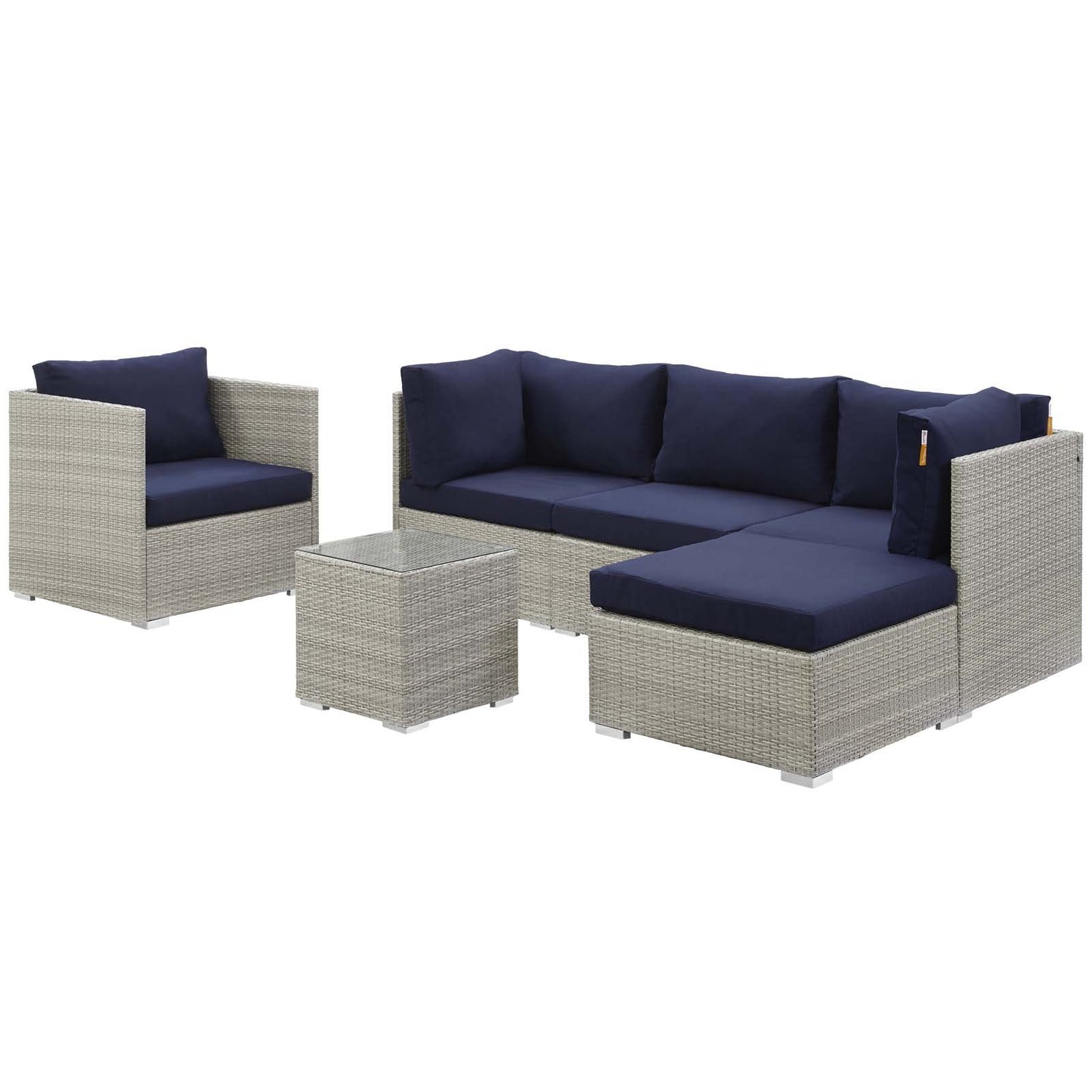 Modway Repose 6 Piece Outdoor Patio Sunbrella® Sectional Set