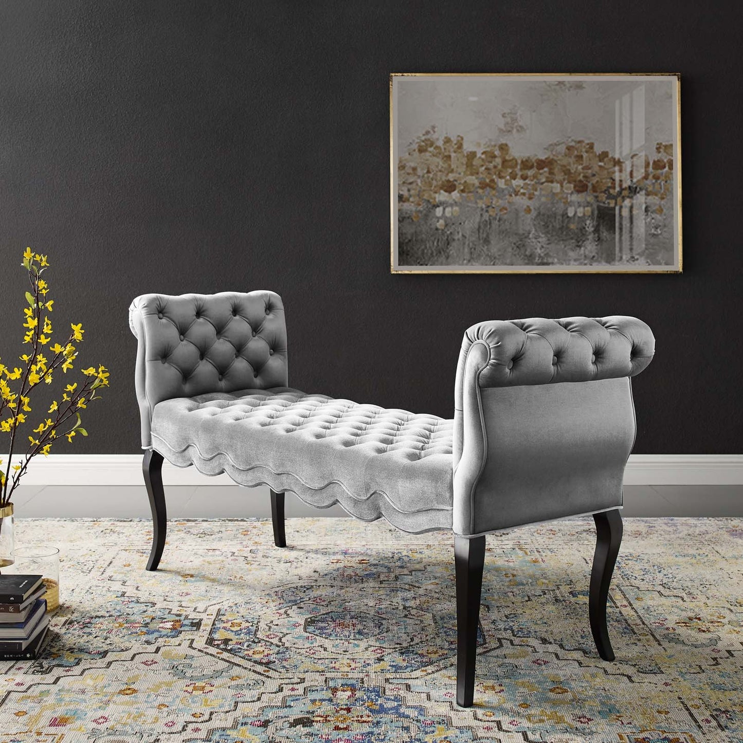 Modway Adelia Chesterfield Style Button Tufted Performance Velvet Bench