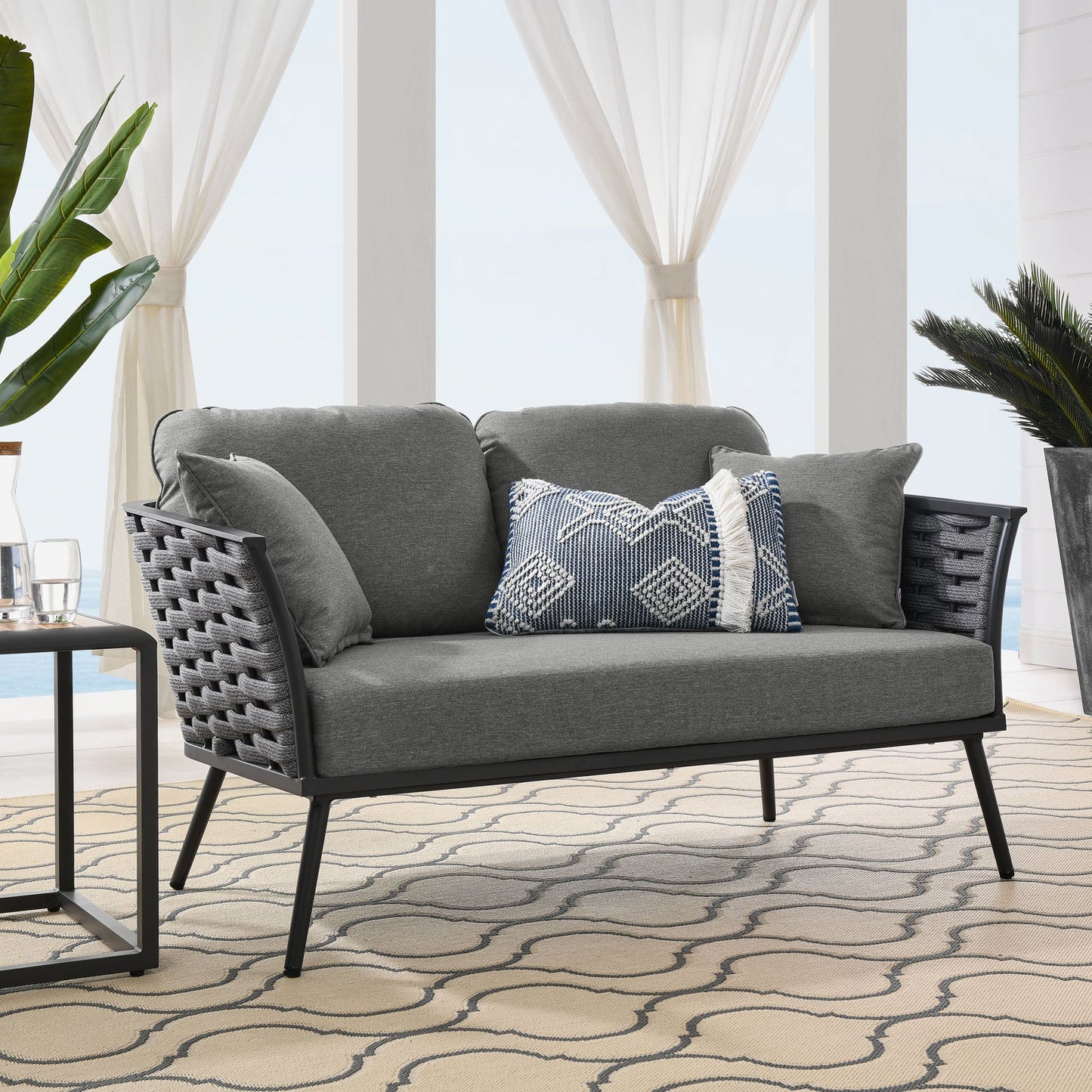 Modway Stance Outdoor Patio Aluminum Loveseat | Outdoor Sofas, Loveseats & Sectionals | Modishstore-18