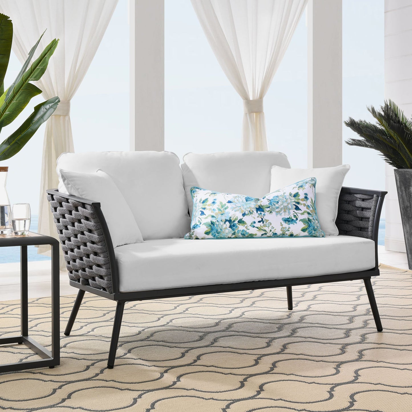 Modway Stance Outdoor Patio Aluminum Loveseat | Outdoor Sofas, Loveseats & Sectionals | Modishstore-11