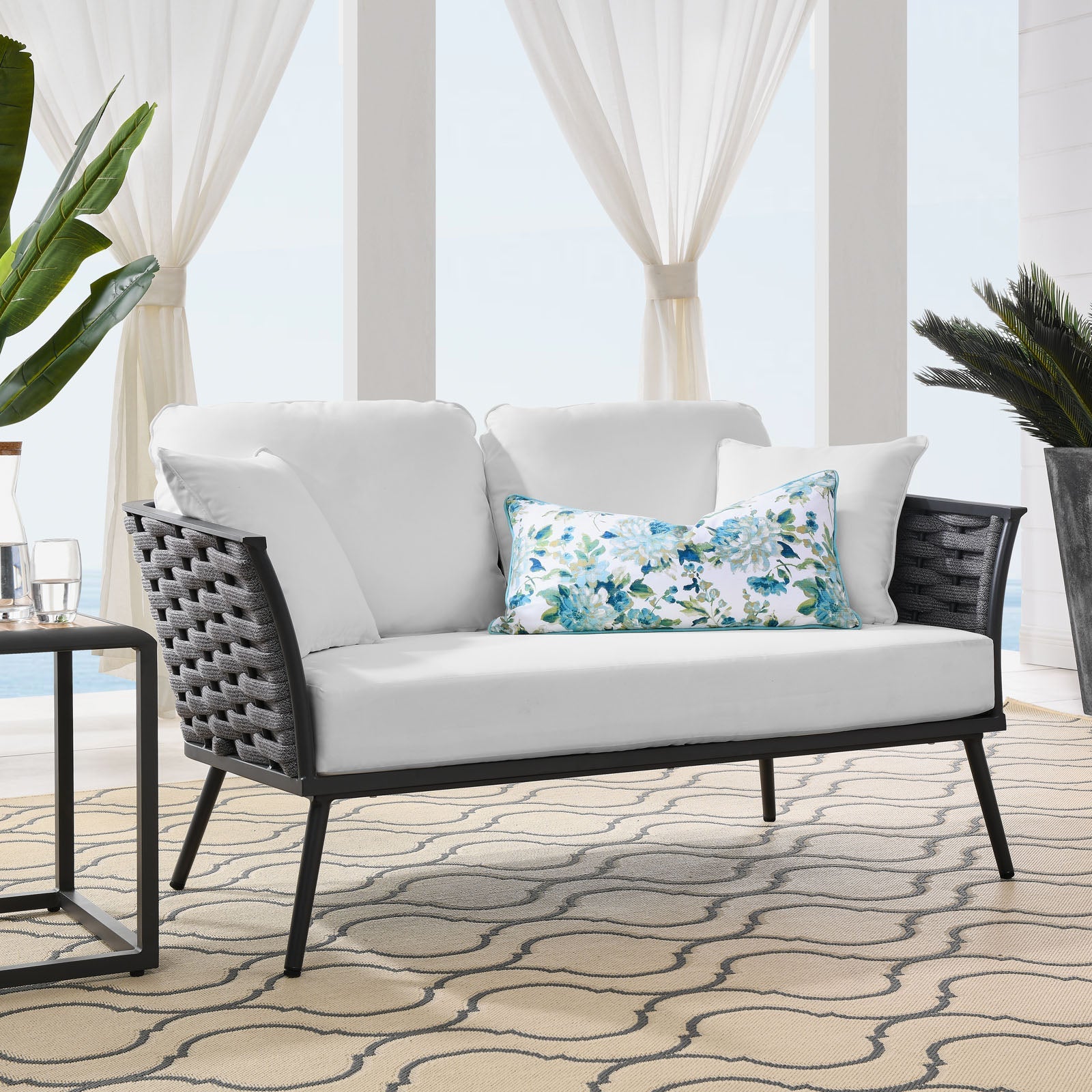 Modway Stance Outdoor Patio Aluminum Loveseat | Outdoor Sofas, Loveseats & Sectionals | Modishstore-11