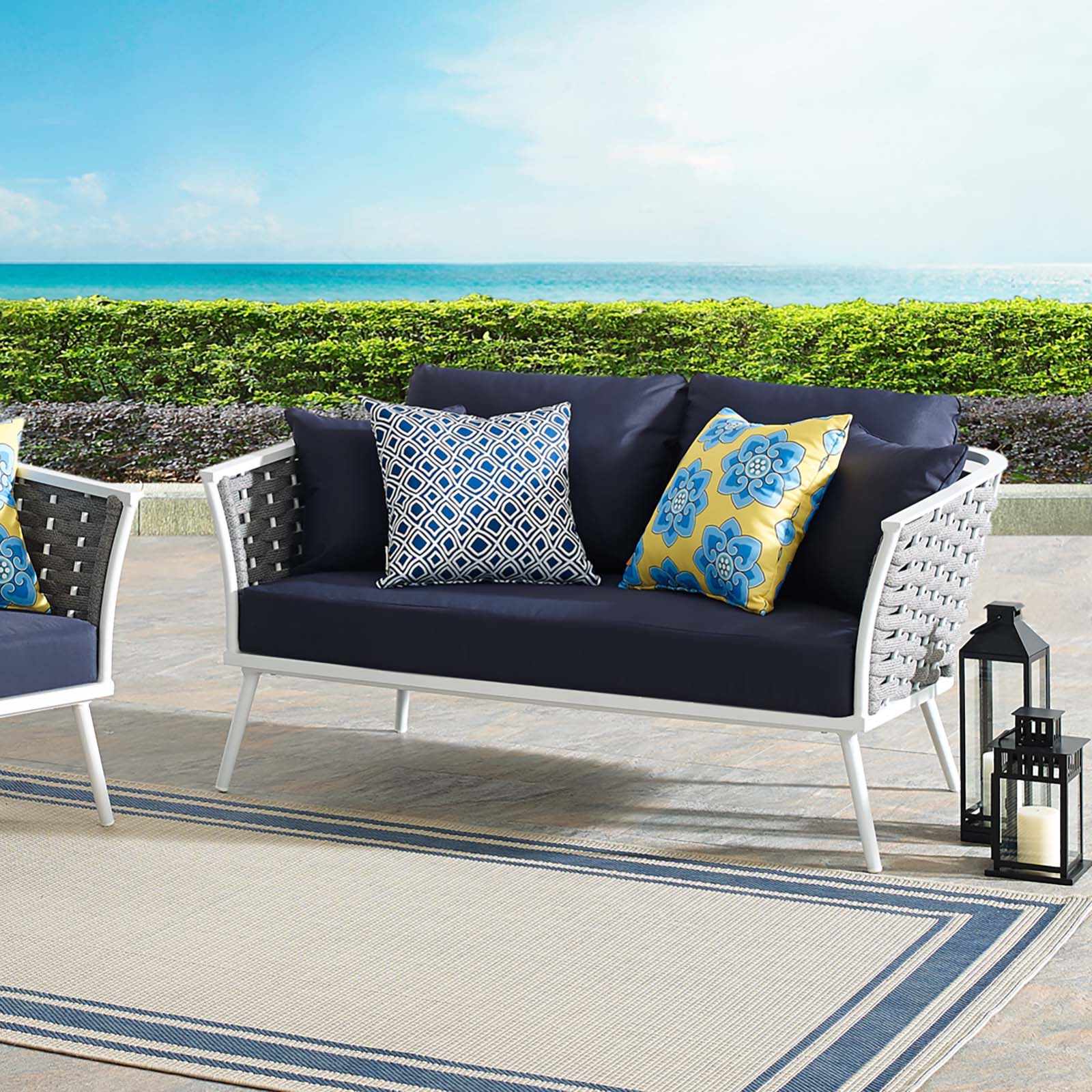 Modway Stance Outdoor Patio Aluminum Loveseat | Outdoor Sofas, Loveseats & Sectionals | Modishstore-7