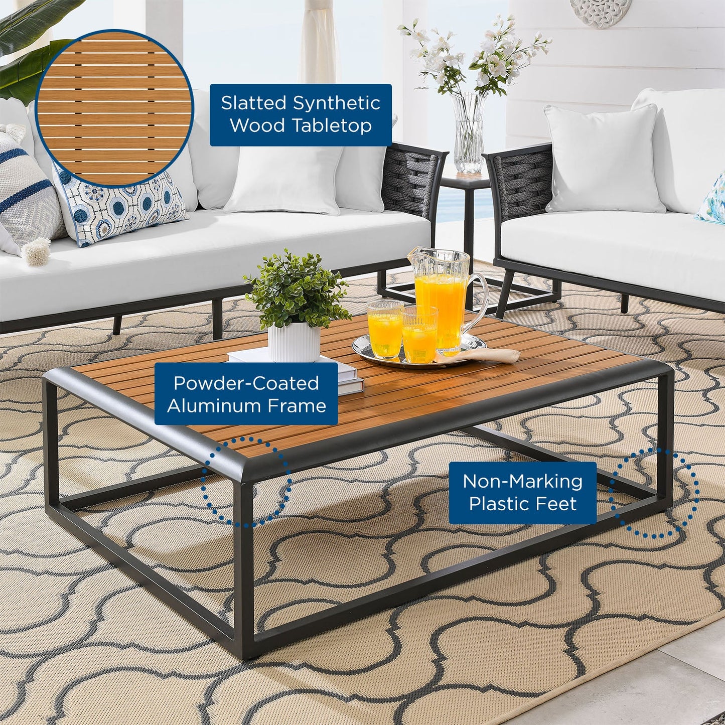 Modway Stance Outdoor Patio Aluminum Coffee Table | Coffee Tables | Modishstore-8