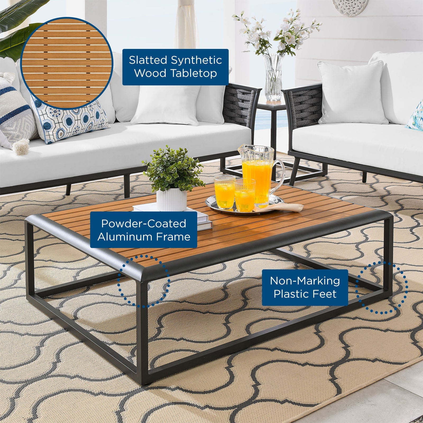 Modway Stance Outdoor Patio Aluminum Coffee Table | Coffee Tables | Modishstore-8