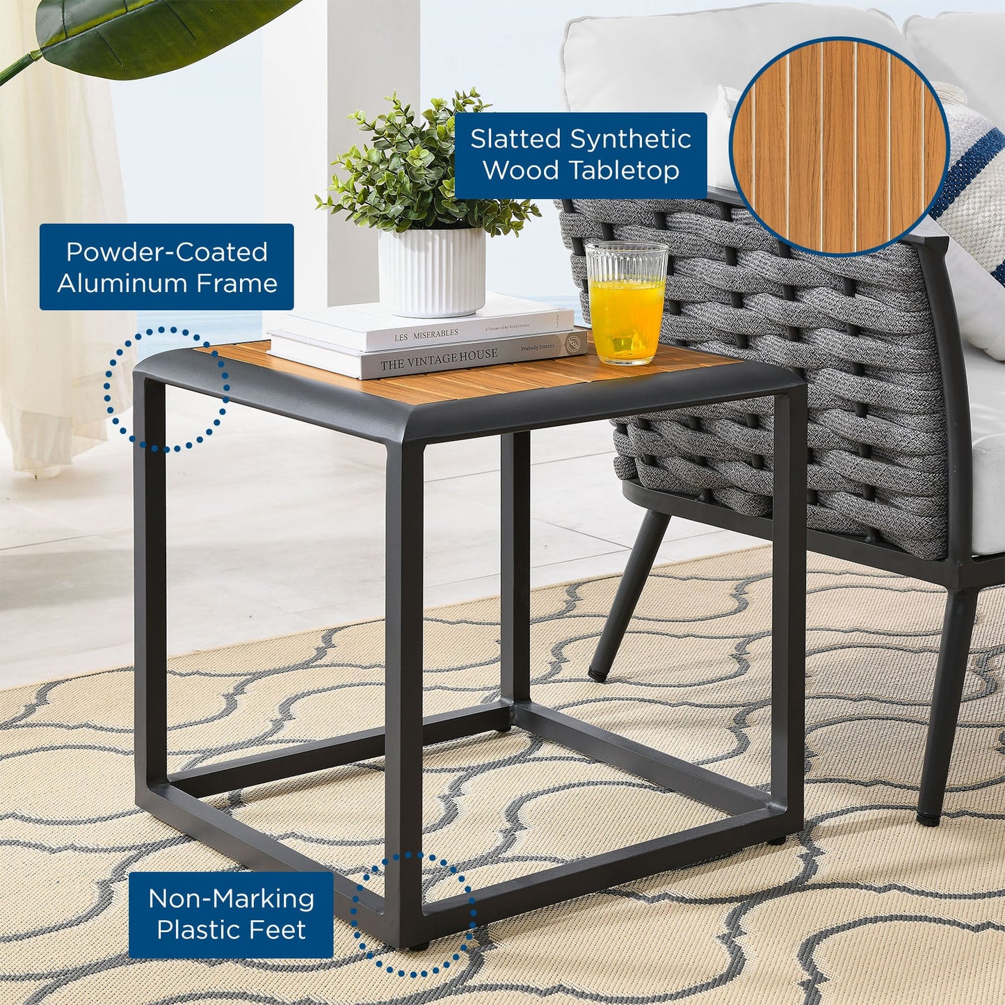 Modway Stance Outdoor Patio Aluminum Side Table | Side Tables | Modishstore-9