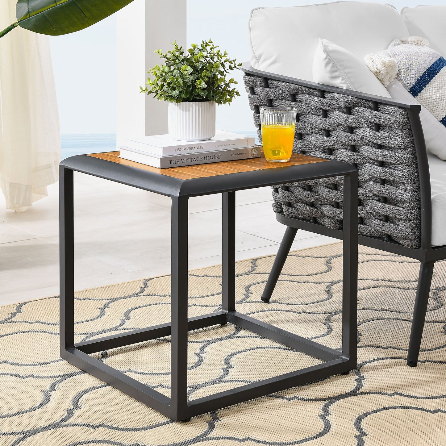 Modway Stance Outdoor Patio Aluminum Side Table | Side Tables | Modishstore-6
