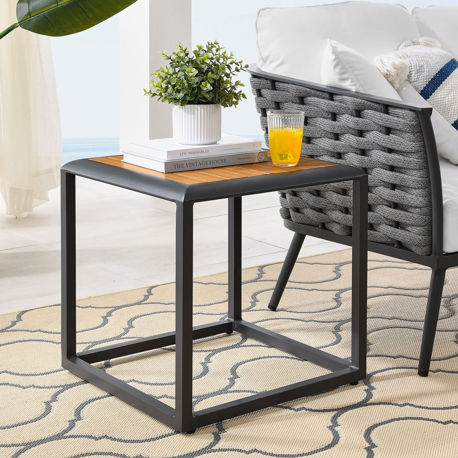 Modway Stance Outdoor Patio Aluminum Side Table | Side Tables | Modishstore-6