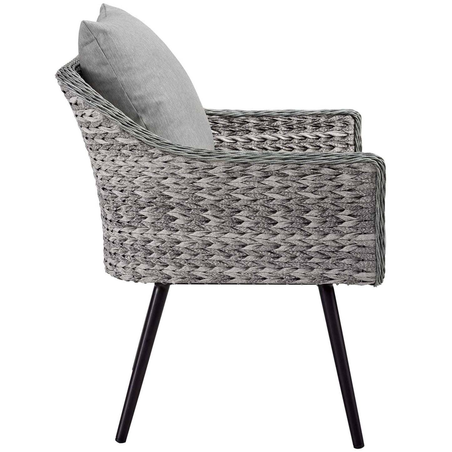 Modway Endeavor Outdoor Patio Wicker Rattan Armchair Gray | Armchairs | 