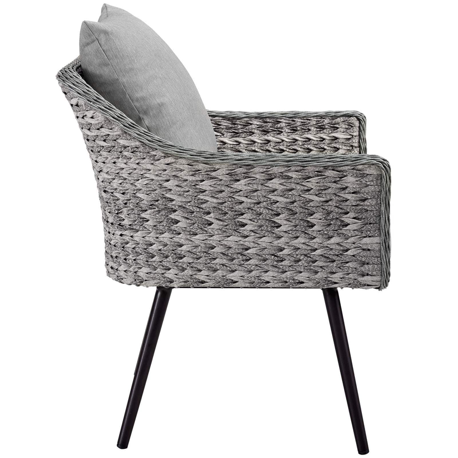 Modway Endeavor Outdoor Patio Wicker Rattan Armchair Gray | Armchairs | 