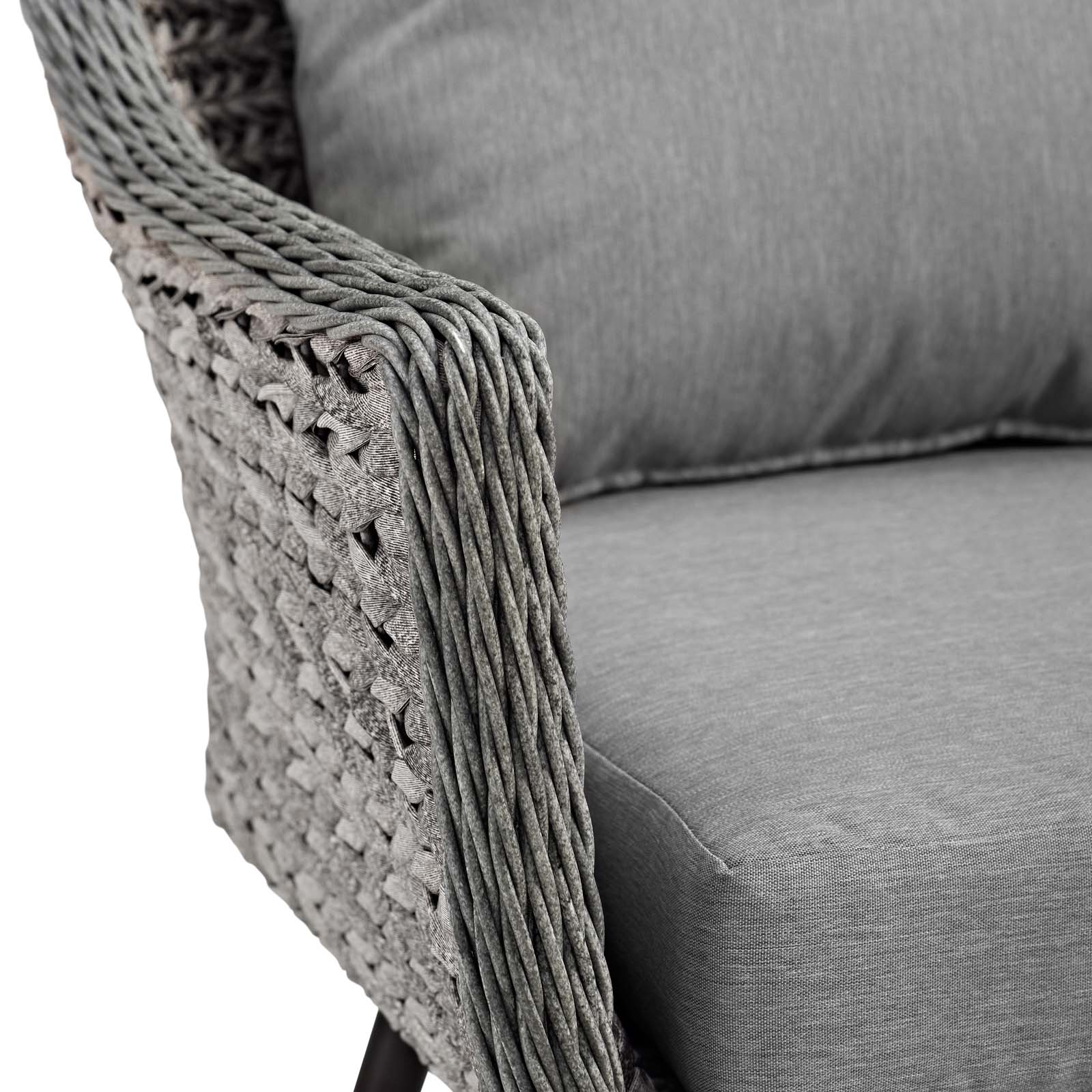Modway Endeavor Outdoor Patio Wicker Rattan Armchair Gray | Armchairs | 