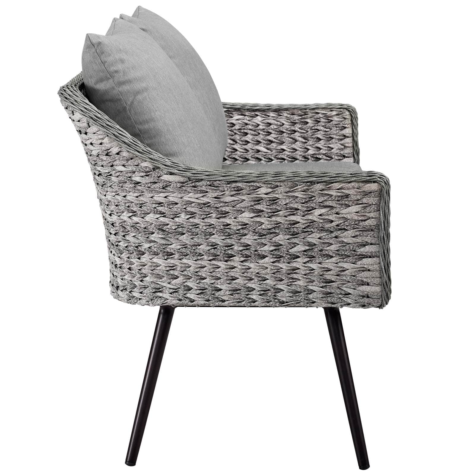 Modway Endeavor Outdoor Patio Wicker Rattan Loveseat Gray | Outdoor Sofas, Loveseats & Sectionals | 