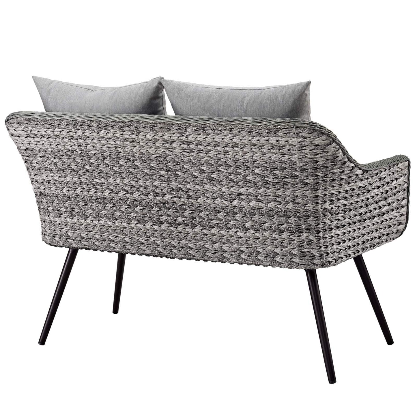 Modway Endeavor Outdoor Patio Wicker Rattan Loveseat Gray | Outdoor Sofas, Loveseats & Sectionals | 