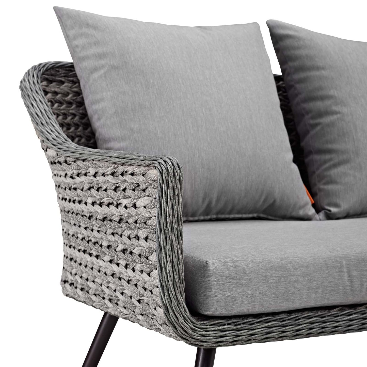 Modway Endeavor Outdoor Patio Wicker Rattan Loveseat Gray | Outdoor Sofas, Loveseats & Sectionals | 