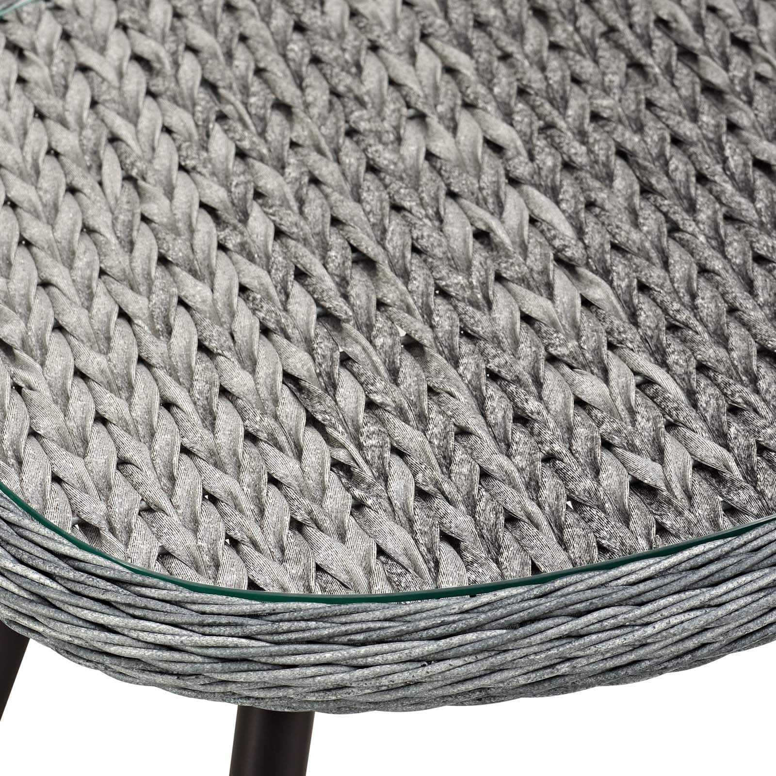 Modway Endeavor Outdoor Patio Wicker Rattan Side Table Gray | Side Tables | 