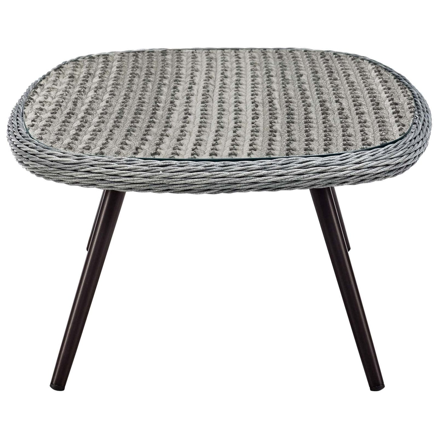 Modway Endeavor Outdoor Patio Wicker Rattan Coffee Table Gray | Coffee Tables | 