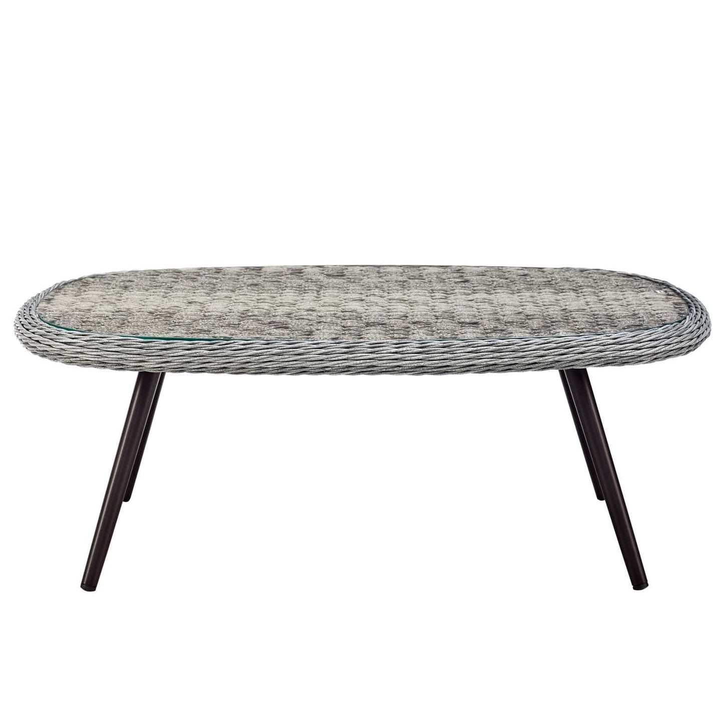 Modway Endeavor Outdoor Patio Wicker Rattan Coffee Table Gray | Coffee Tables | 