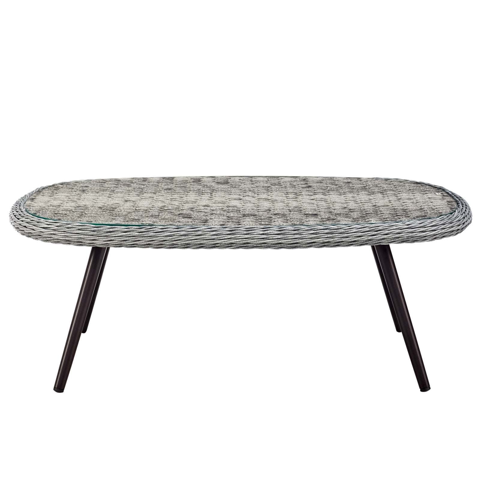 Modway Endeavor Outdoor Patio Wicker Rattan Coffee Table Gray | Coffee Tables | 
