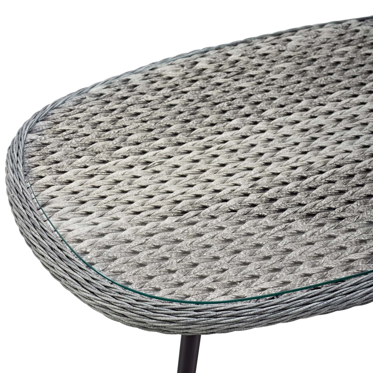 Modway Endeavor Outdoor Patio Wicker Rattan Coffee Table Gray | Coffee Tables | 