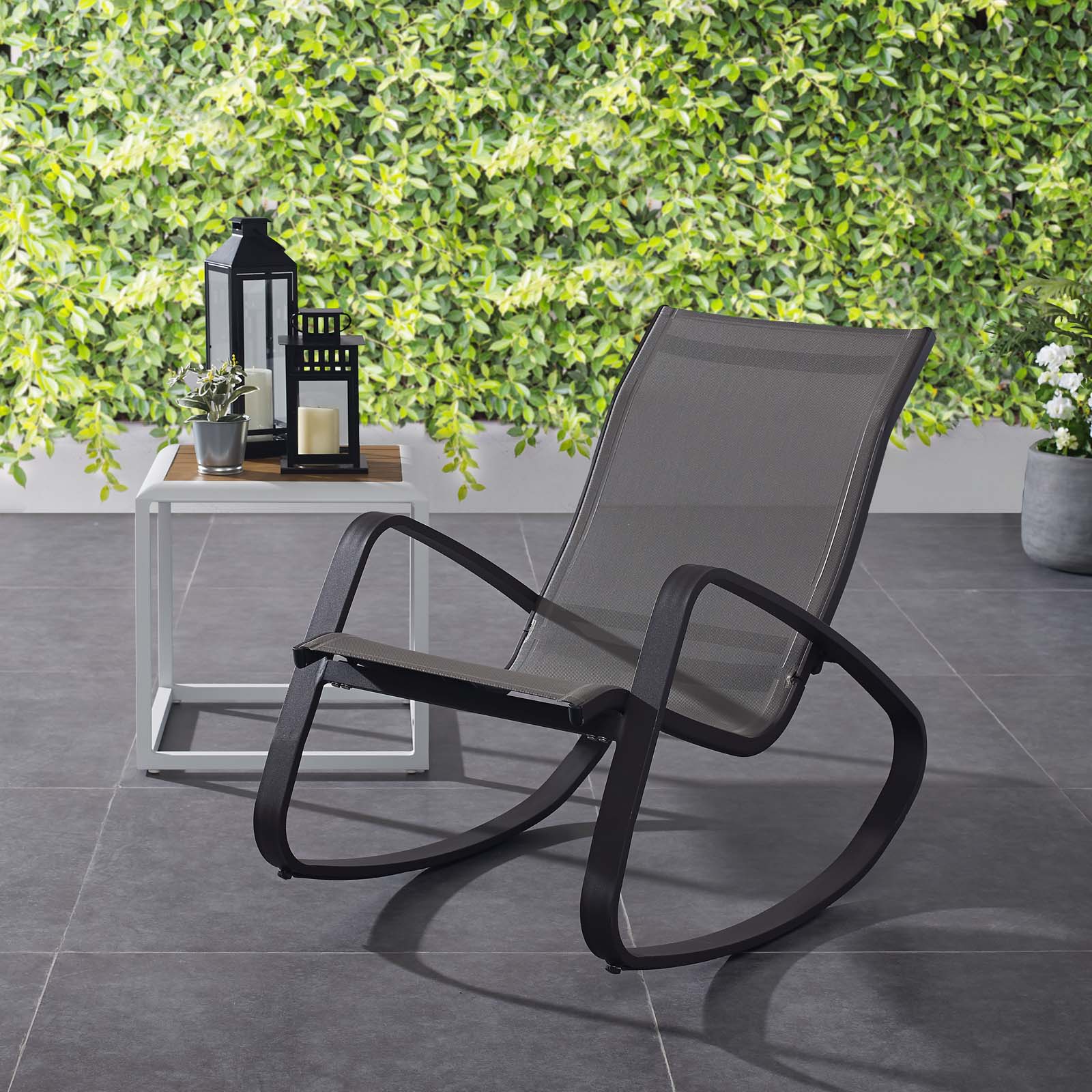 Modway Traveler Rocking Outdoor Patio Mesh Sling Lounge Chair | Outdoor Recliners & Lounge Chairs | Modishstore