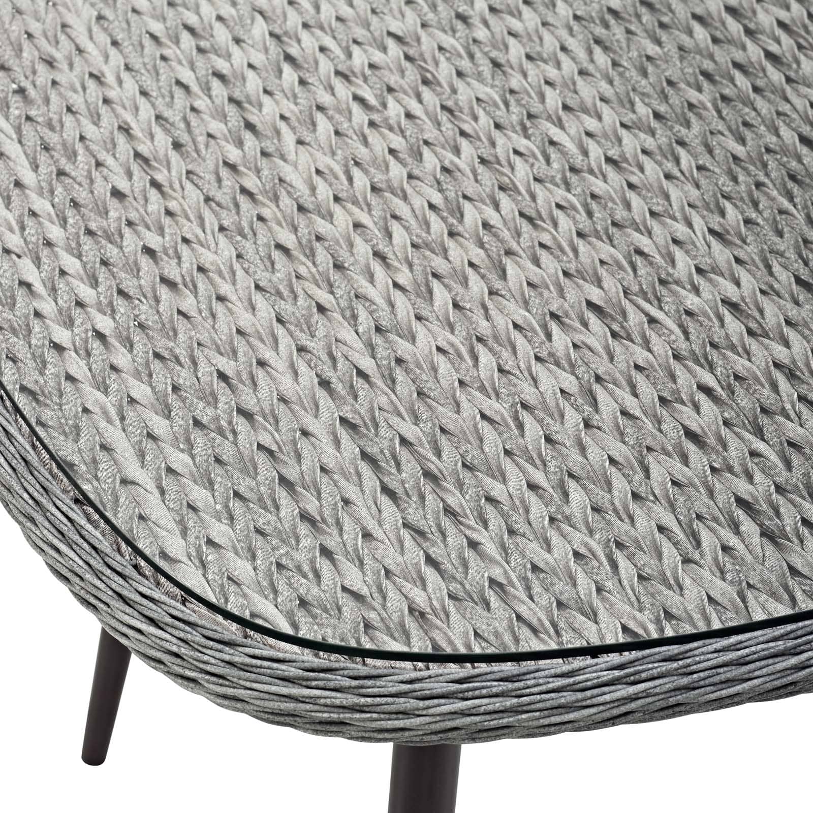 Modway Endeavor 36" Outdoor Patio Wicker Rattan Dining Table Gray | Dining Tables | 