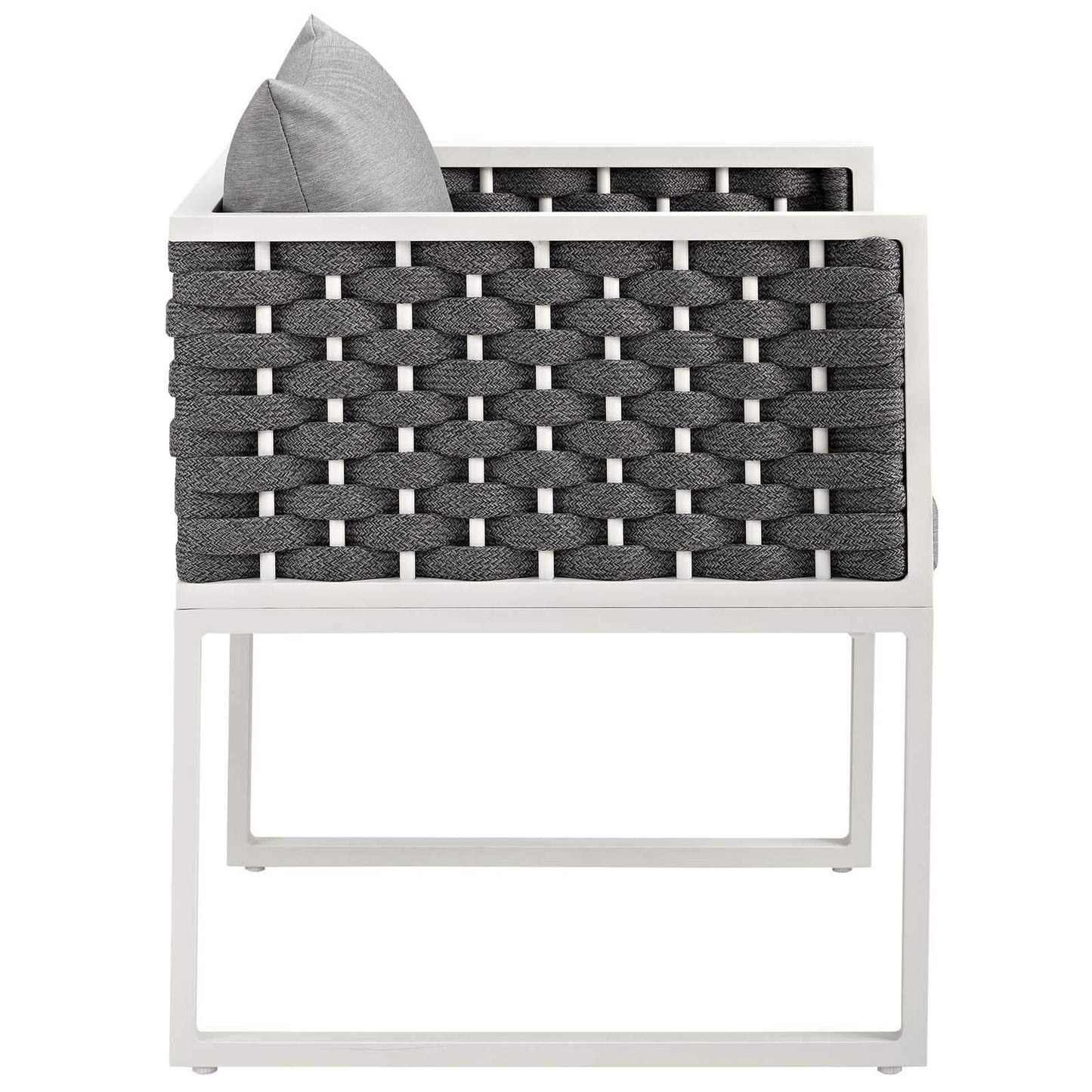 Modway Stance Outdoor Patio Aluminum Dining Armchair White Gray